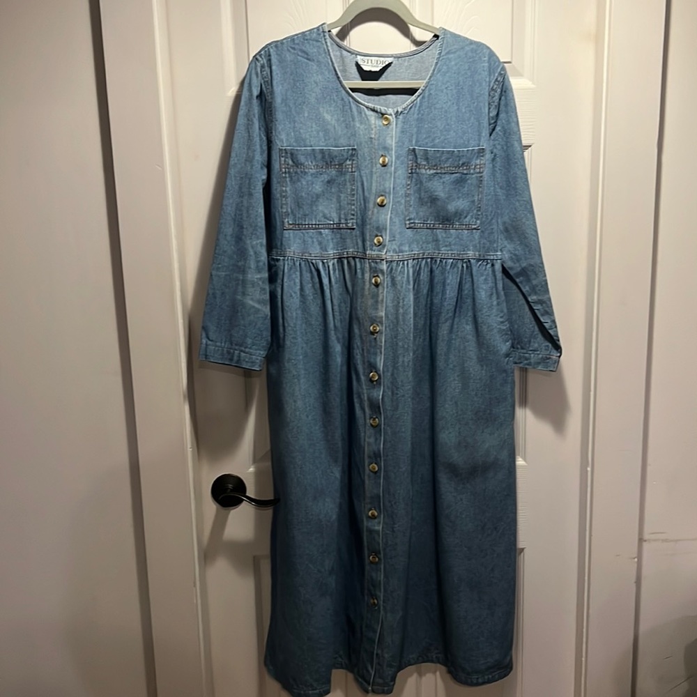Studio Ease Blue Denim Dress Size 12